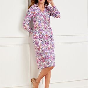 Talbots Pink and White Floral Dress